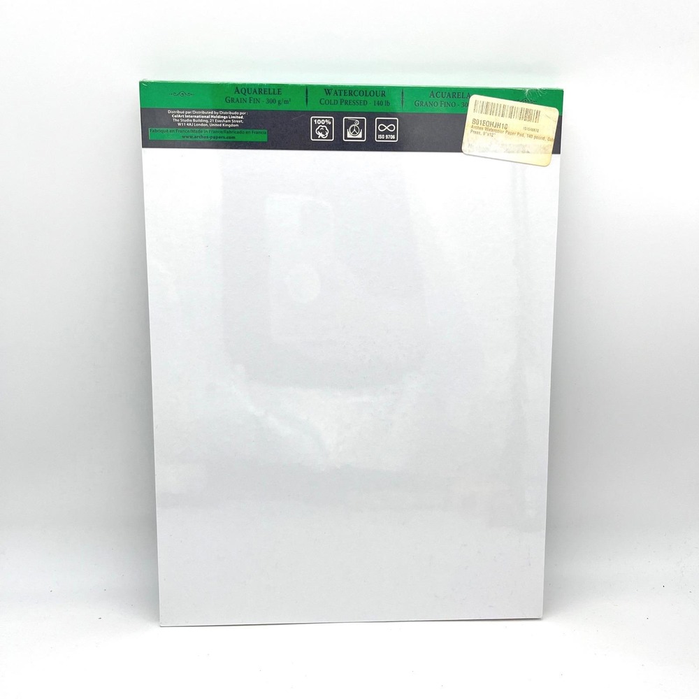 Arches Watercolor Pad 9x12 140lb Cold Press 100% Cotton 2 Pack 12 Sheets - Picture 3 of 3